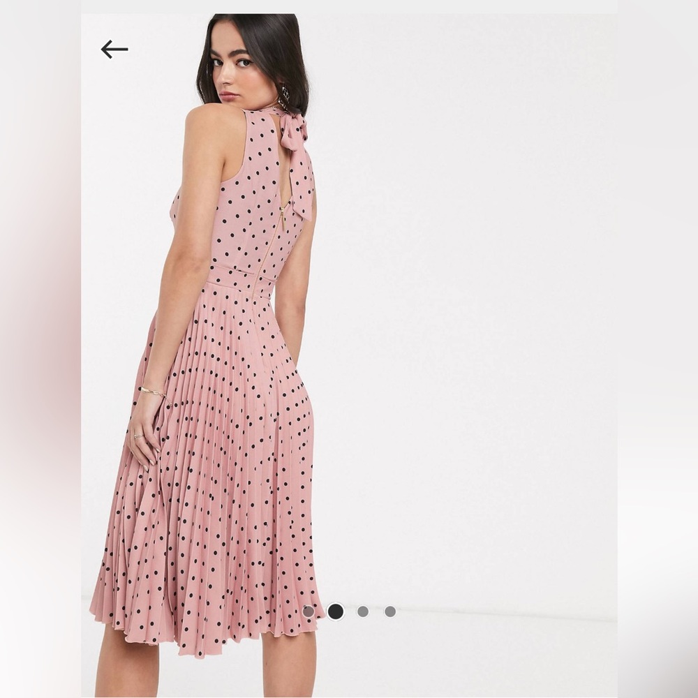 Barbie Polka Dot Pleated Midi Dress